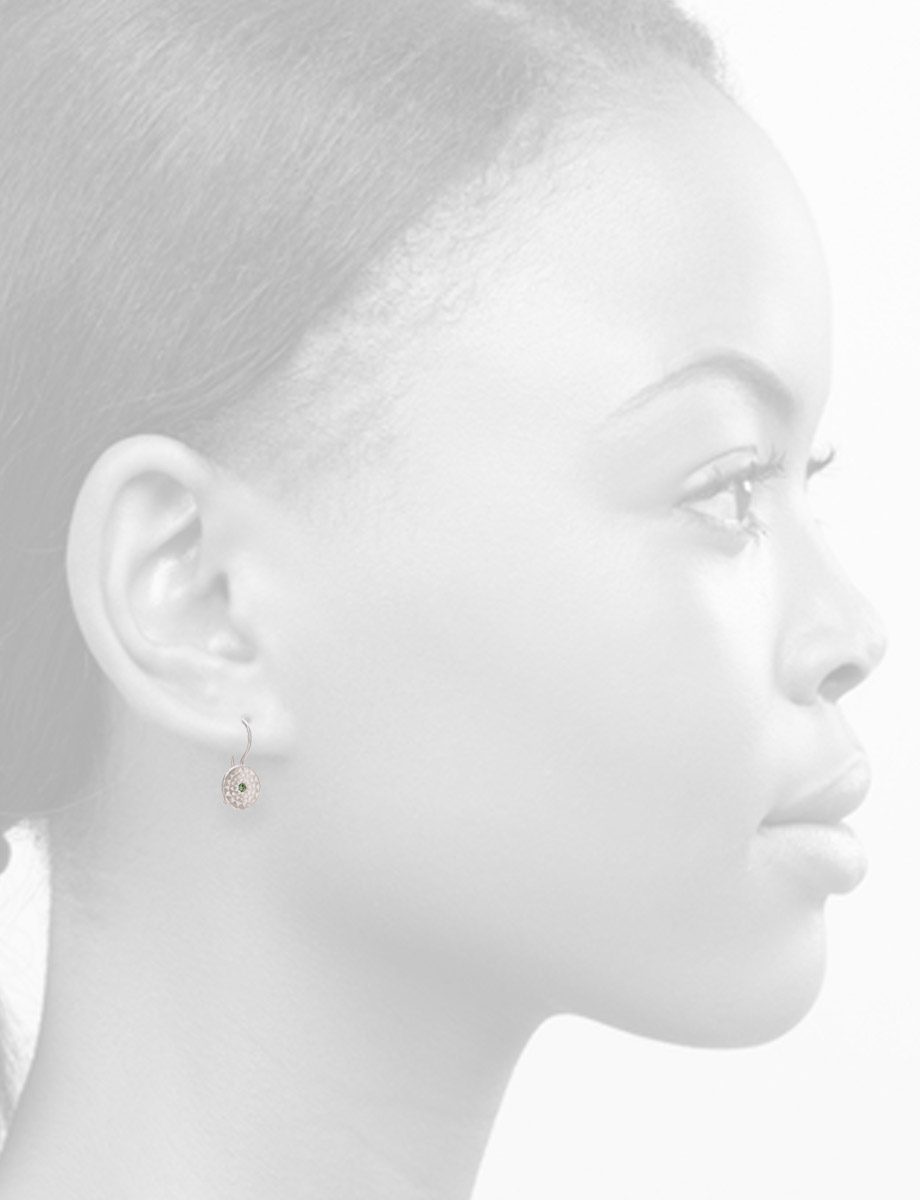 Fin Hook Earrings – Green Sapphire