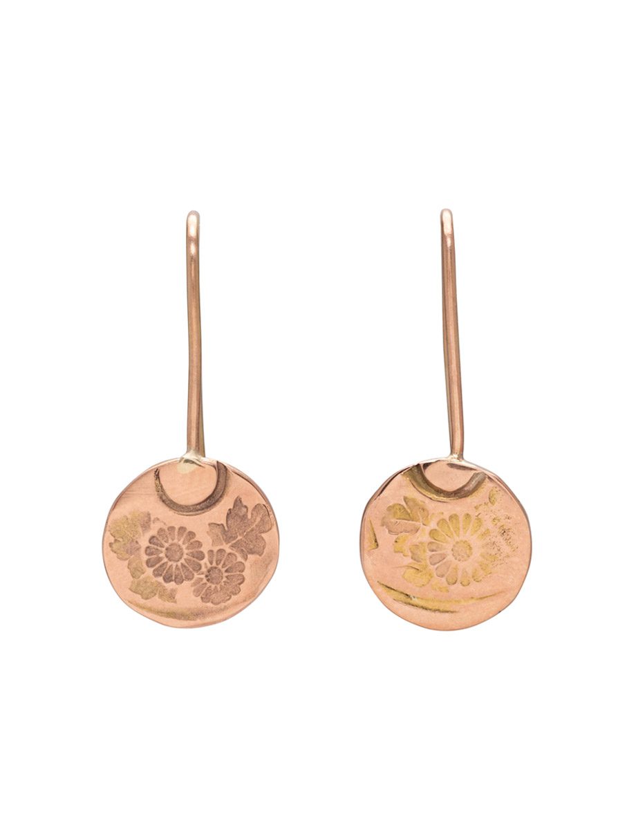 Flower Hook Earrings – Rose Gold