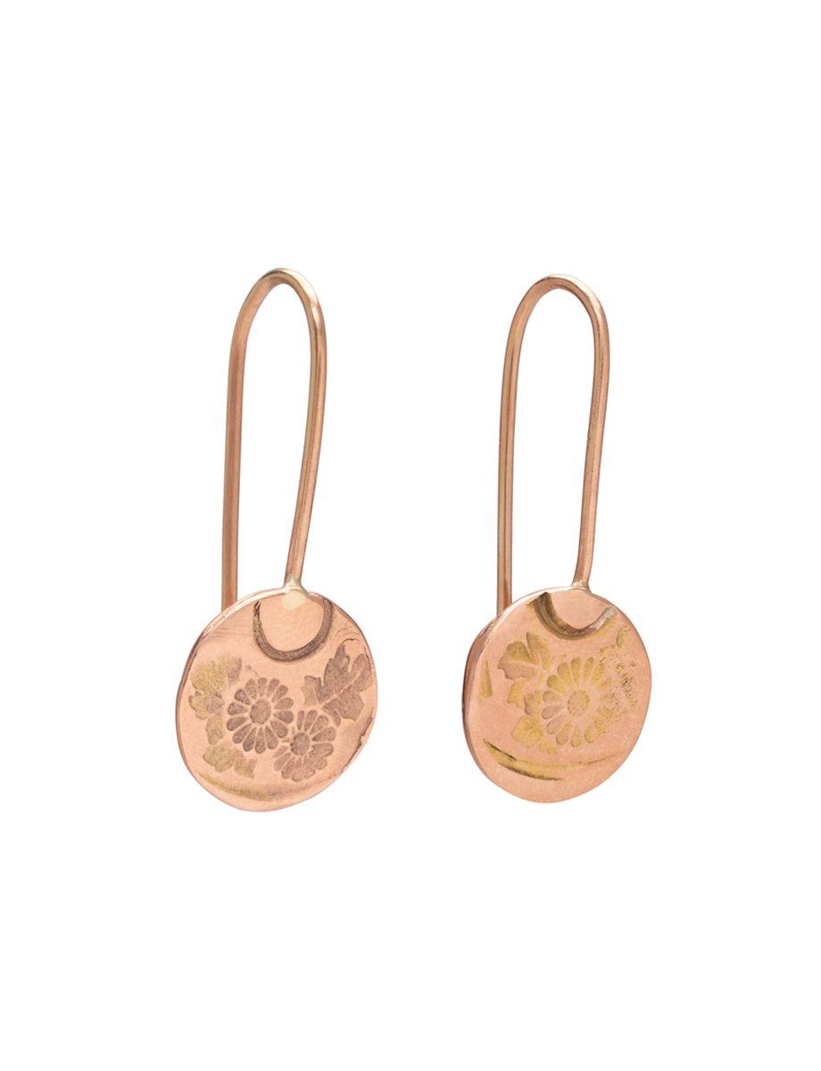 Flower Hook Earrings – Rose Gold
