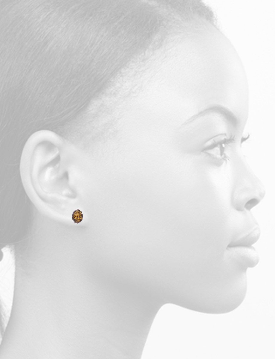 Golden Boulder Stud Earrings