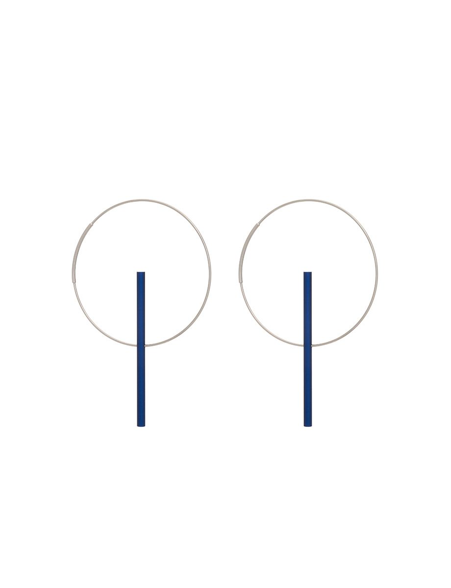 Axis Earrings – Blue & Silver