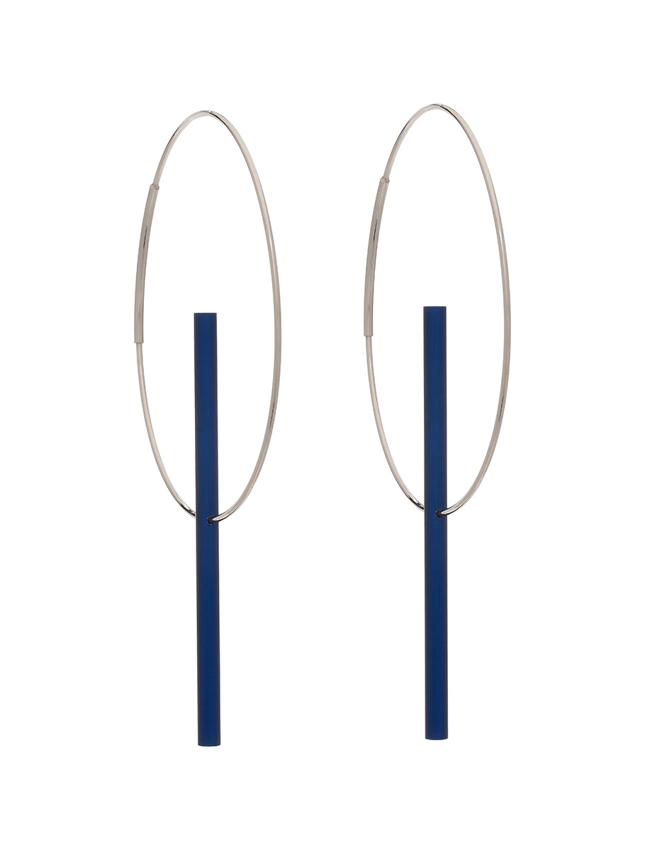 Axis Earrings – Blue & Silver