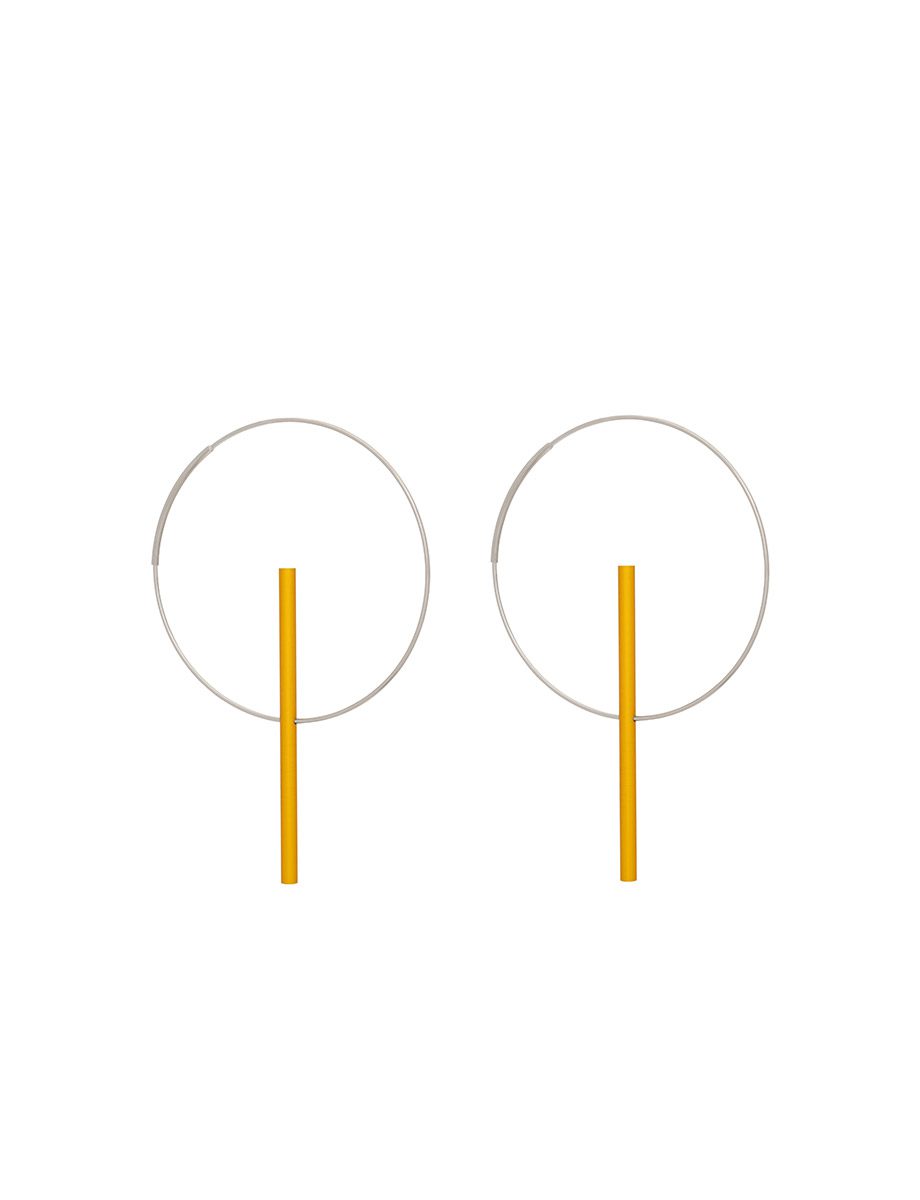 Axis Earrings – Yellow & Silver