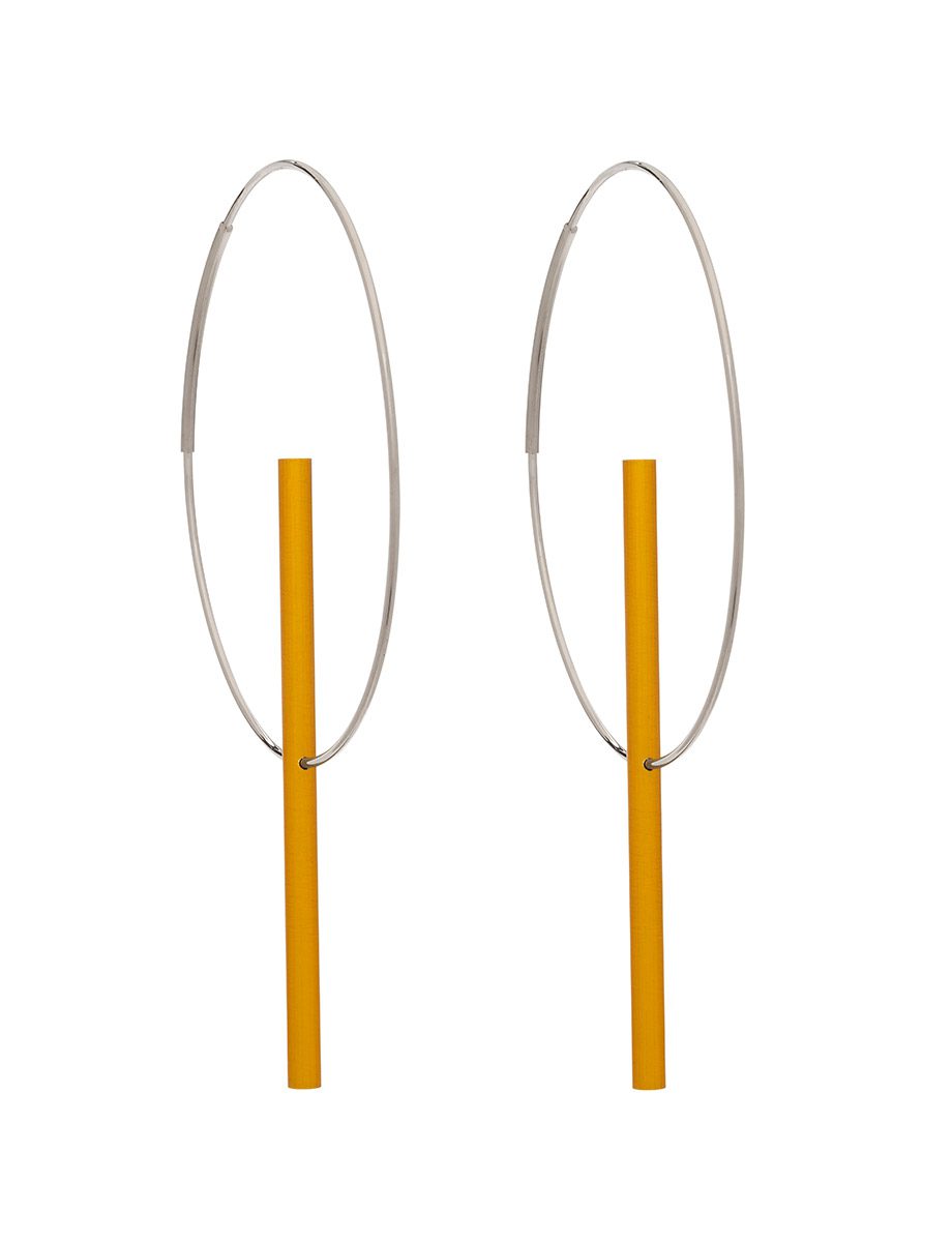 Axis Earrings – Yellow & Silver