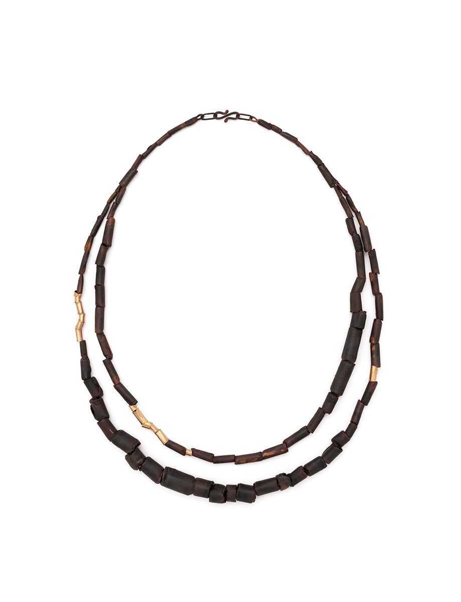 Beaded Necklace – Shibuichi & Yellow Gold