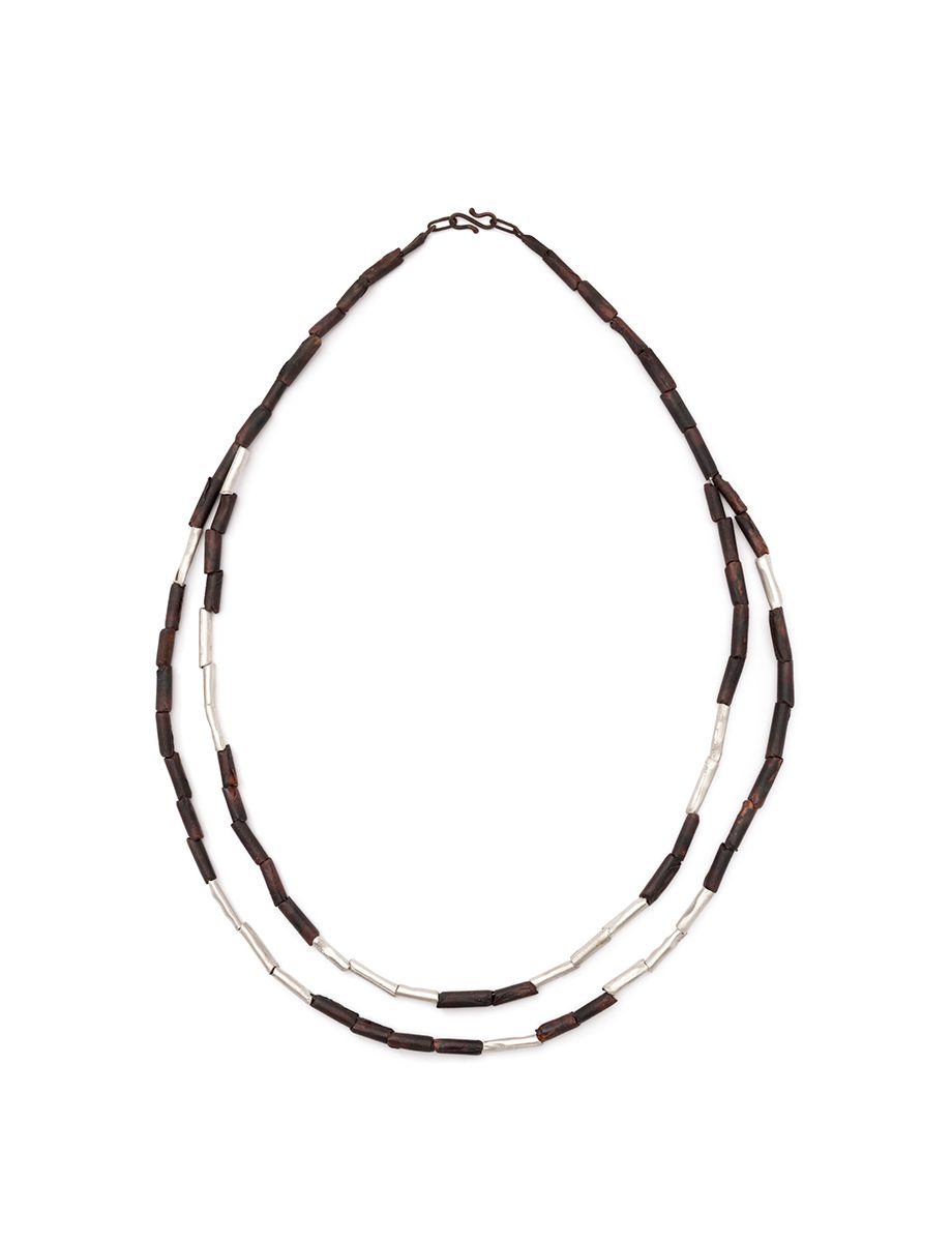 Beaded Necklace – Shibuichi & Silver