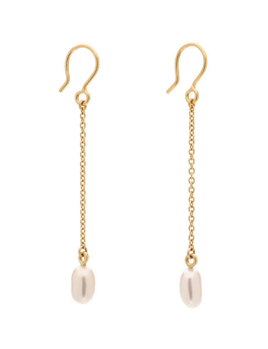 Chain Drop Pearl Earrings – South Sea Keshi Pearls