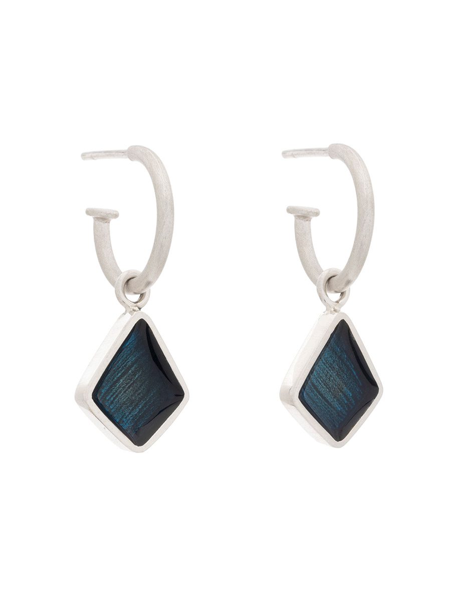 Diamond Shape Droplet Round Hoop Earrings