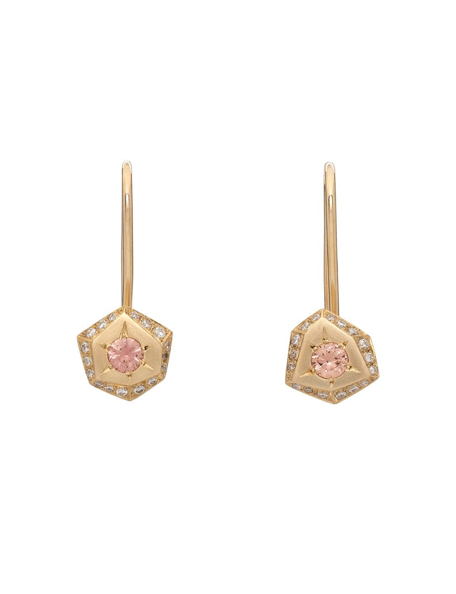 Scattered Light Earrings – Yellow Gold, Sapphire & Diamond