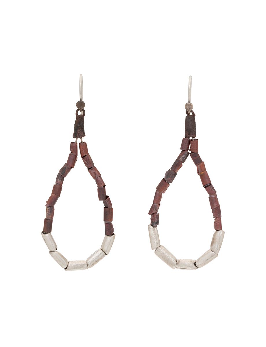 Teardrop Beaded Hoop Earrings