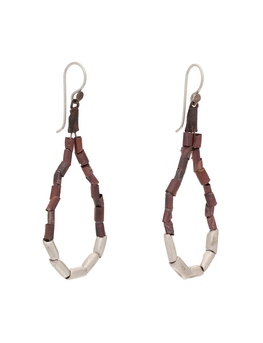 Teardrop Beaded Hoop Earrings