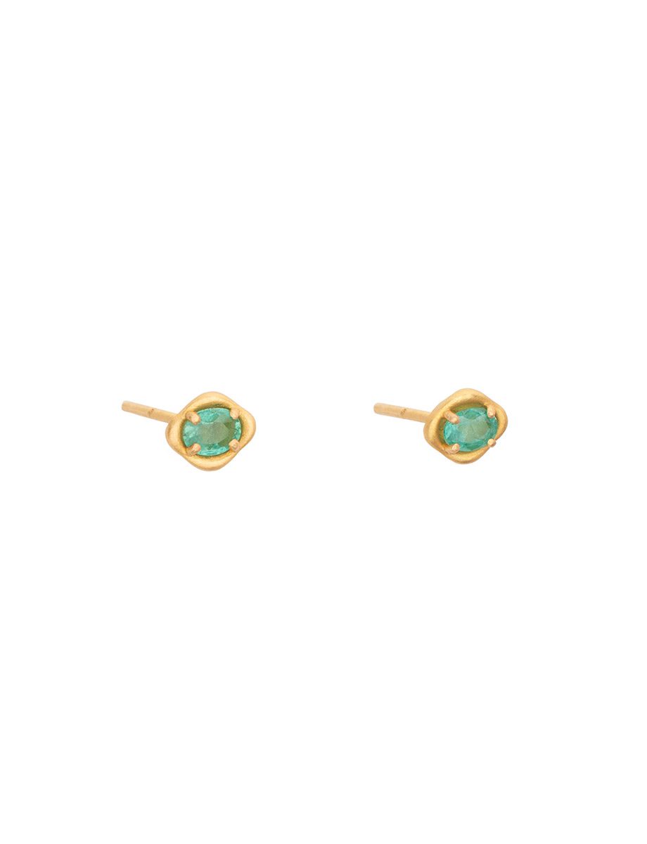 Codigo de Quatro Earrings – Yellow Gold & Emeralds