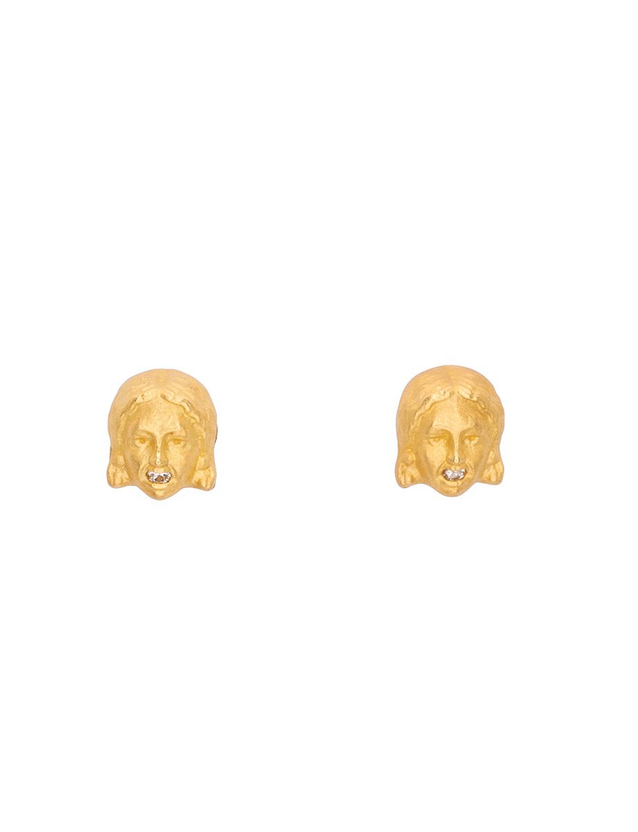 Echoes of Mycenae Female Earrings – Yellow Gold & Diamonds