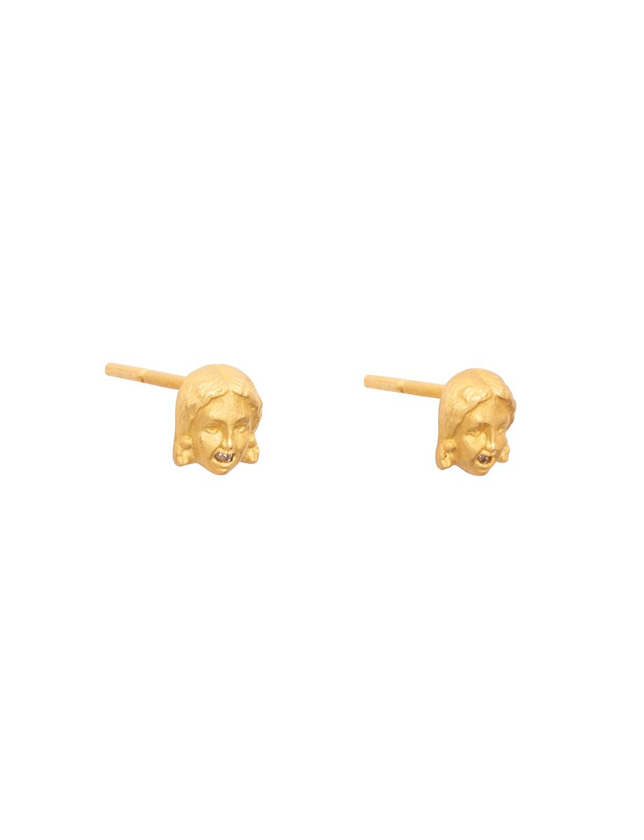 Echoes of Mycenae Female Earrings – Yellow Gold & Diamonds