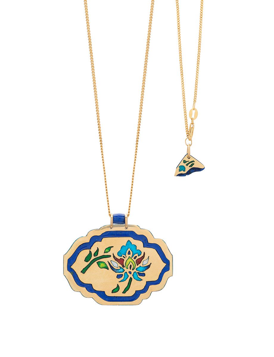 Colours of Meenakari Necklace – Yellow Gold & Enamel