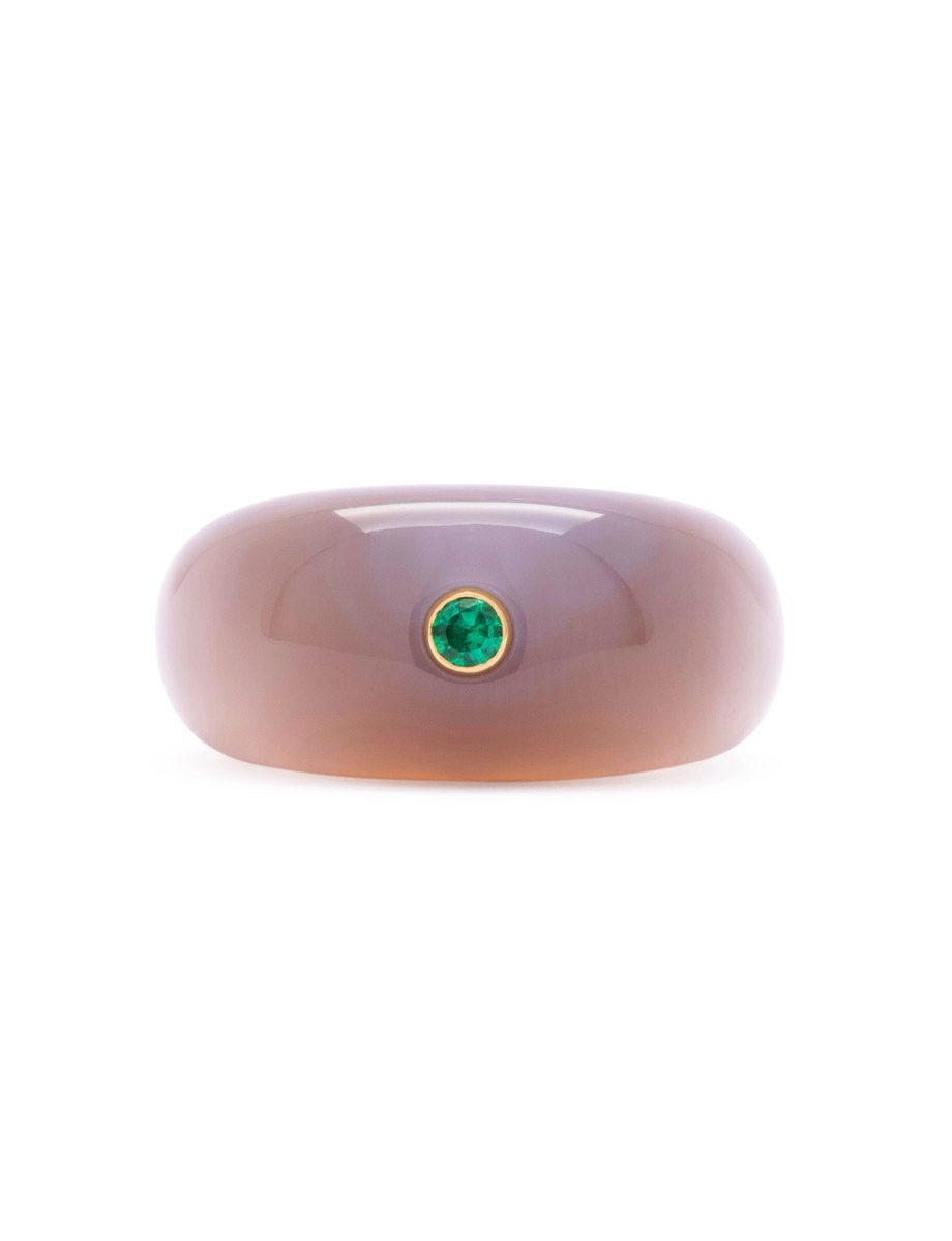 Coming Home Ring – Yellow Gold, Agate & Emerald