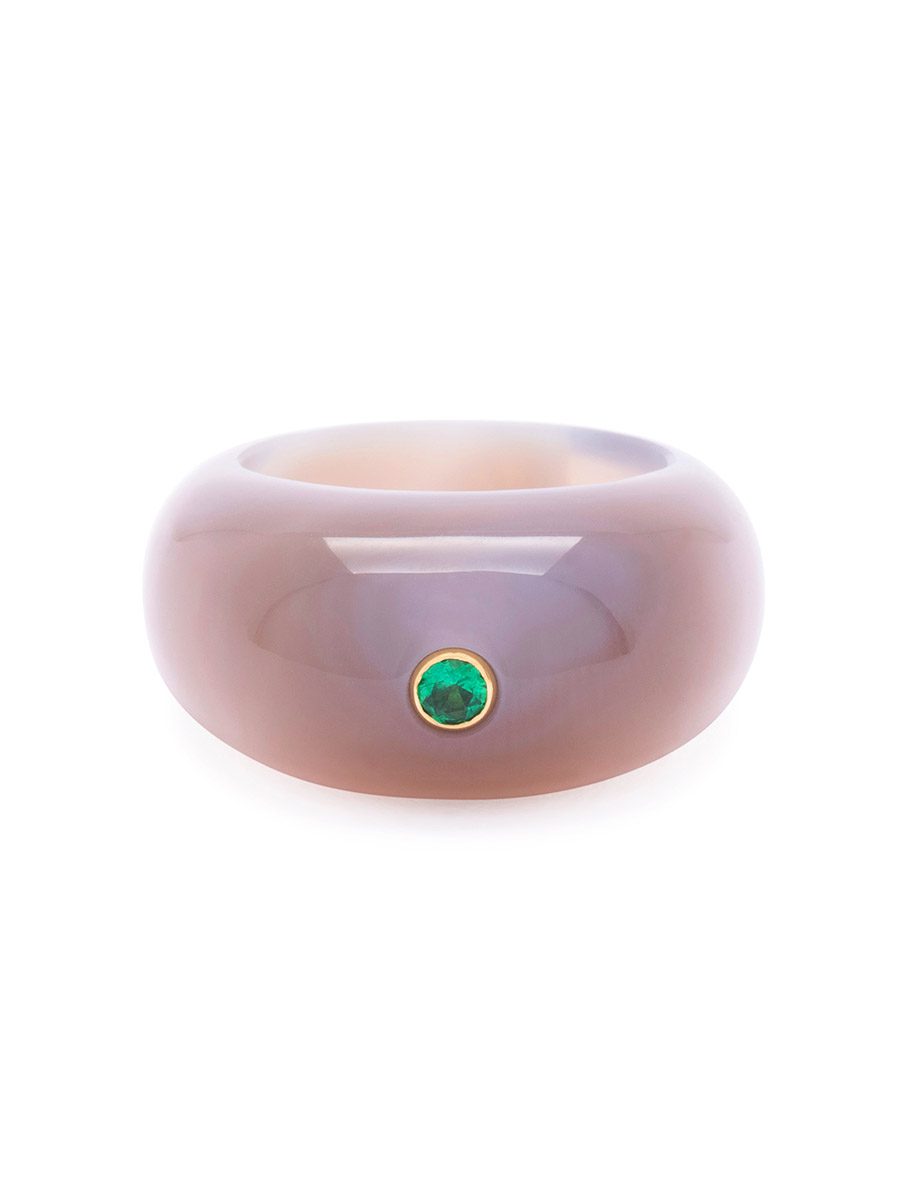 Coming Home Ring – Yellow Gold, Agate & Emerald