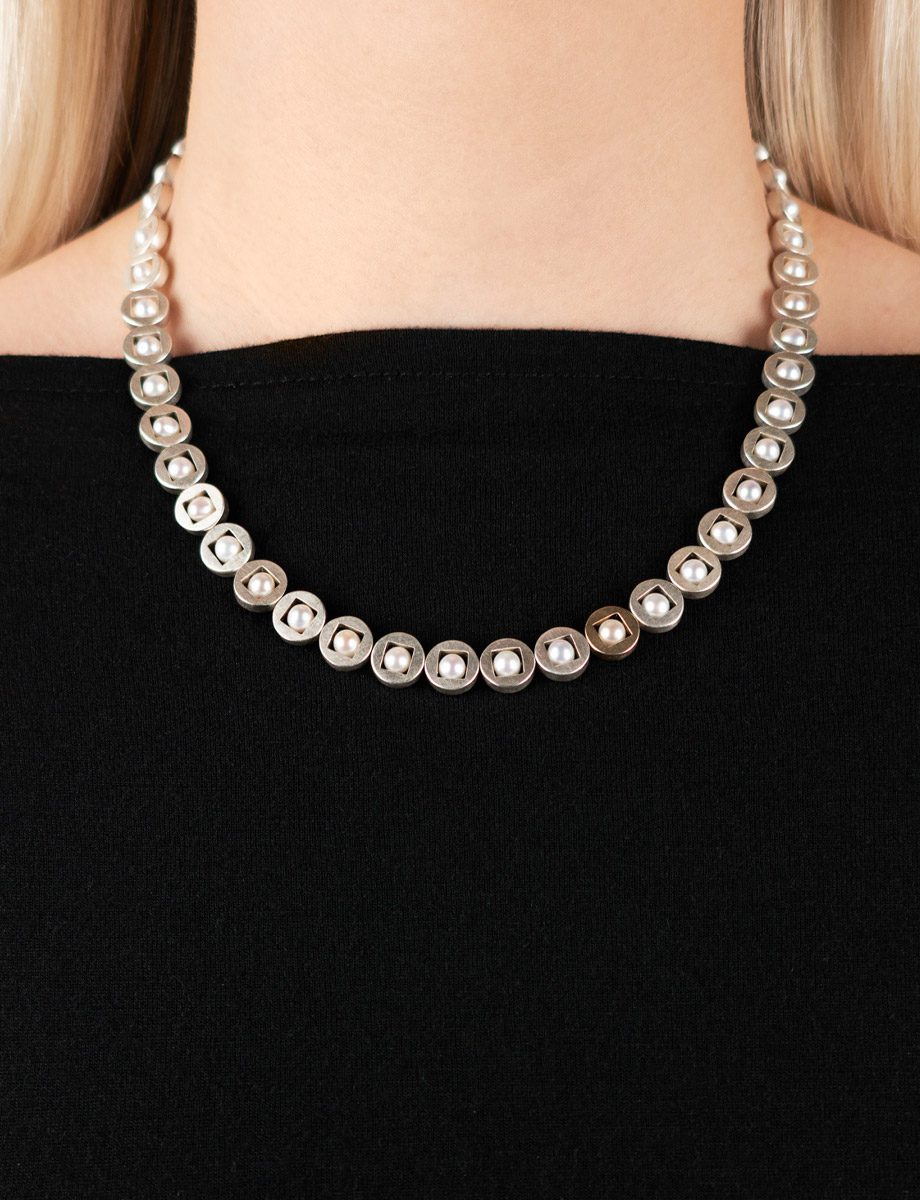 Light Eternal Necklace – Silver, Yellow Gold & Pearl