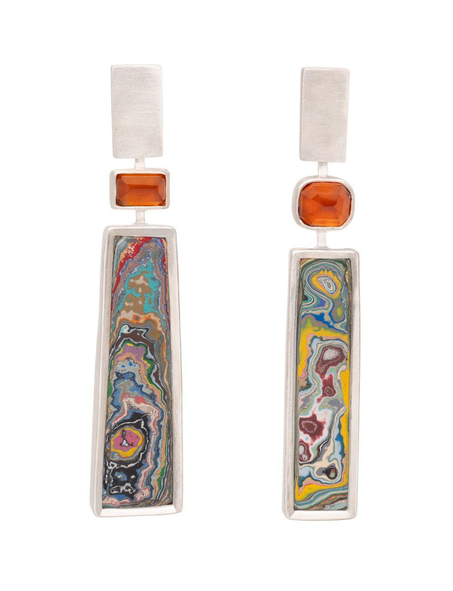 Articulated Earrings – Graffitite & Garnet