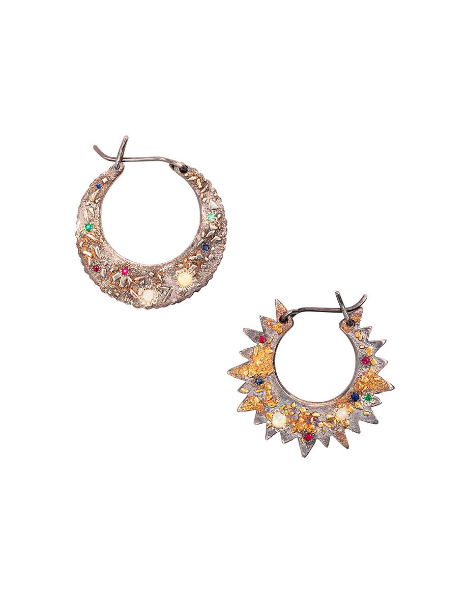 Lunar Halo and Sun Rainbow Earrings