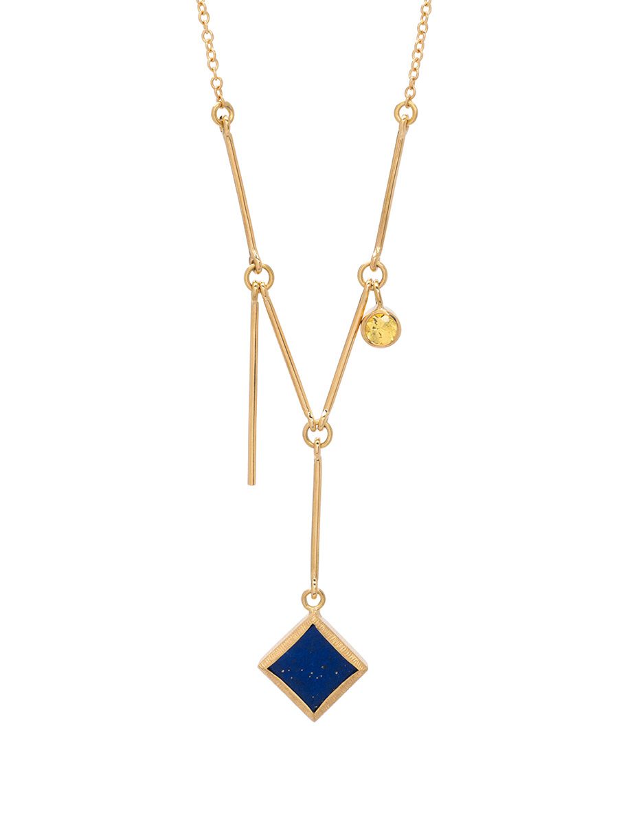 Ornamenting 1 Necklace – Yellow Gold & Lapis Lazuli