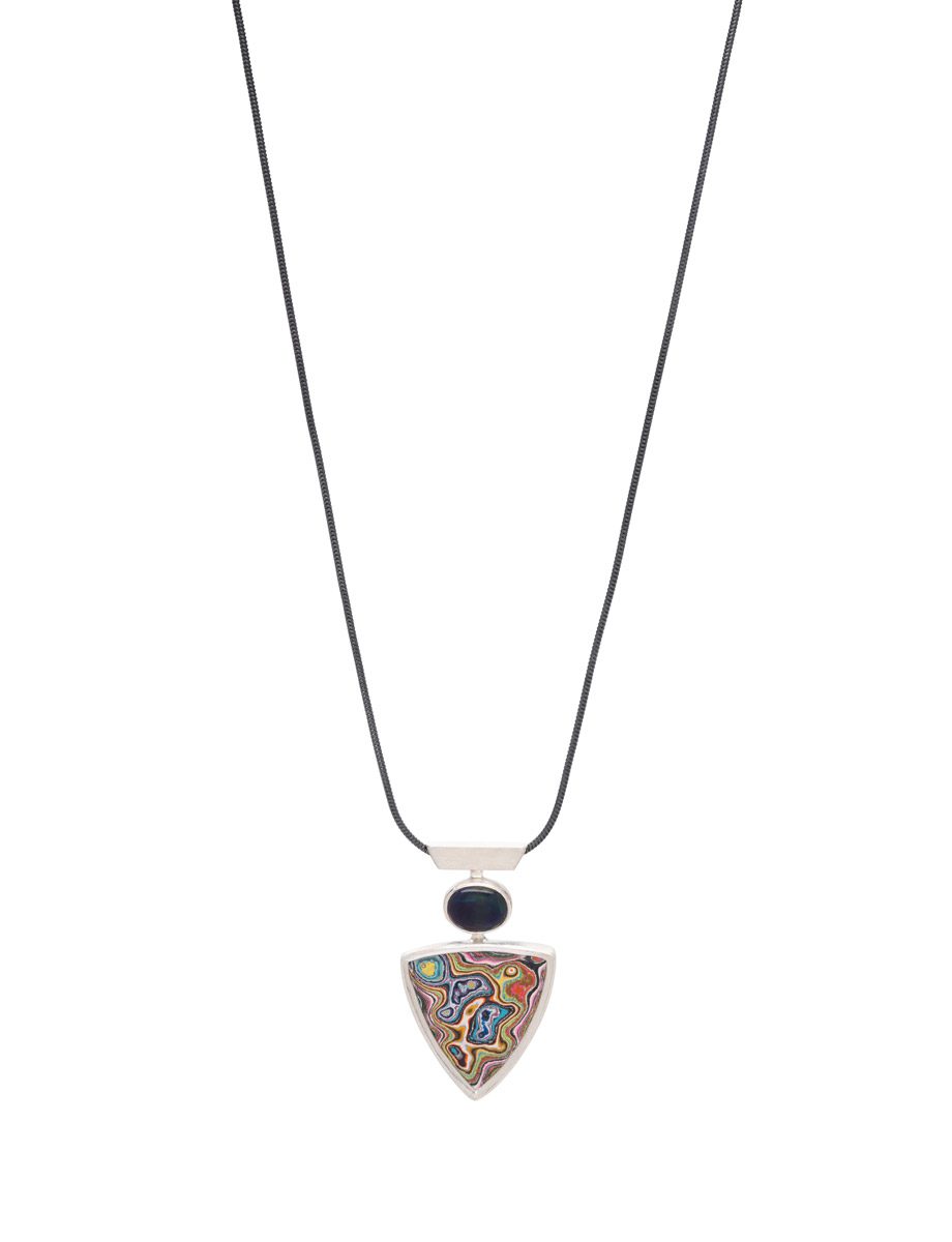 Graffitite & Opal Articulated Necklace – Silver