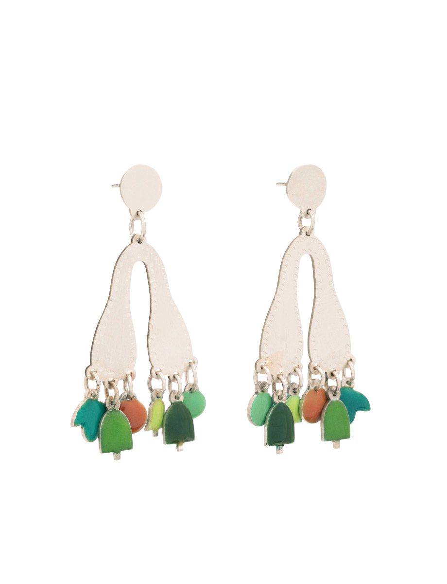 The First Kiss of Spring Earrings – Silver & Enamel