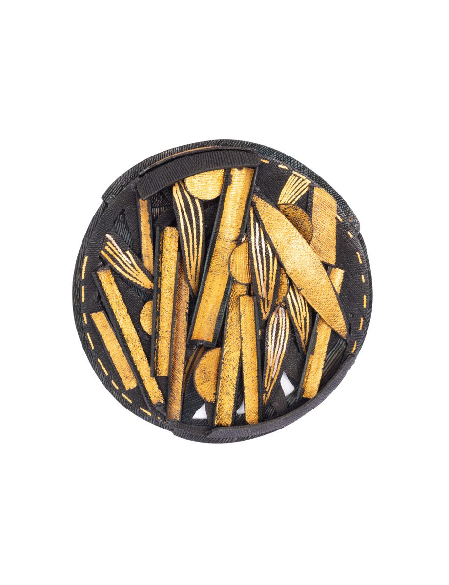Bamboo Brooch – Silver, Steel & Gold
