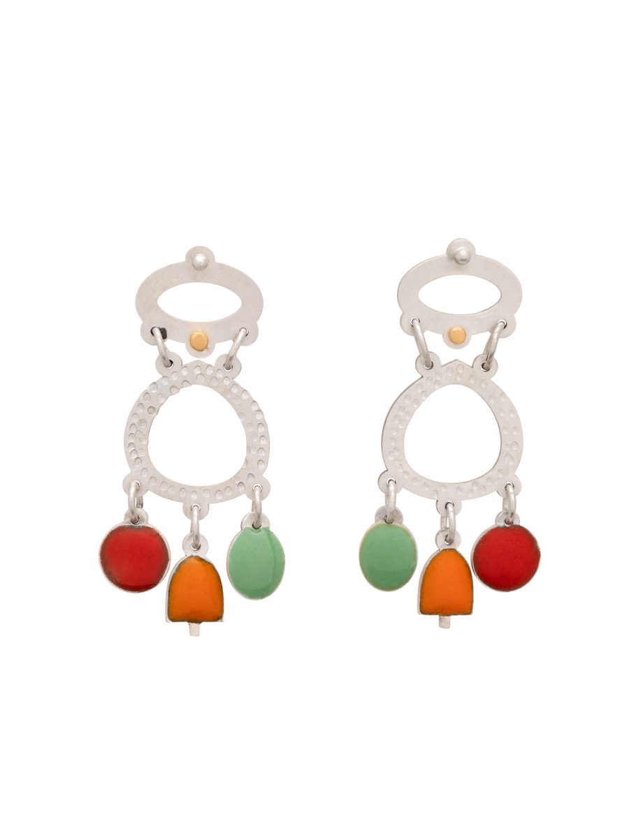 Weekend With You Bestie Earrings – Silver & Enamel