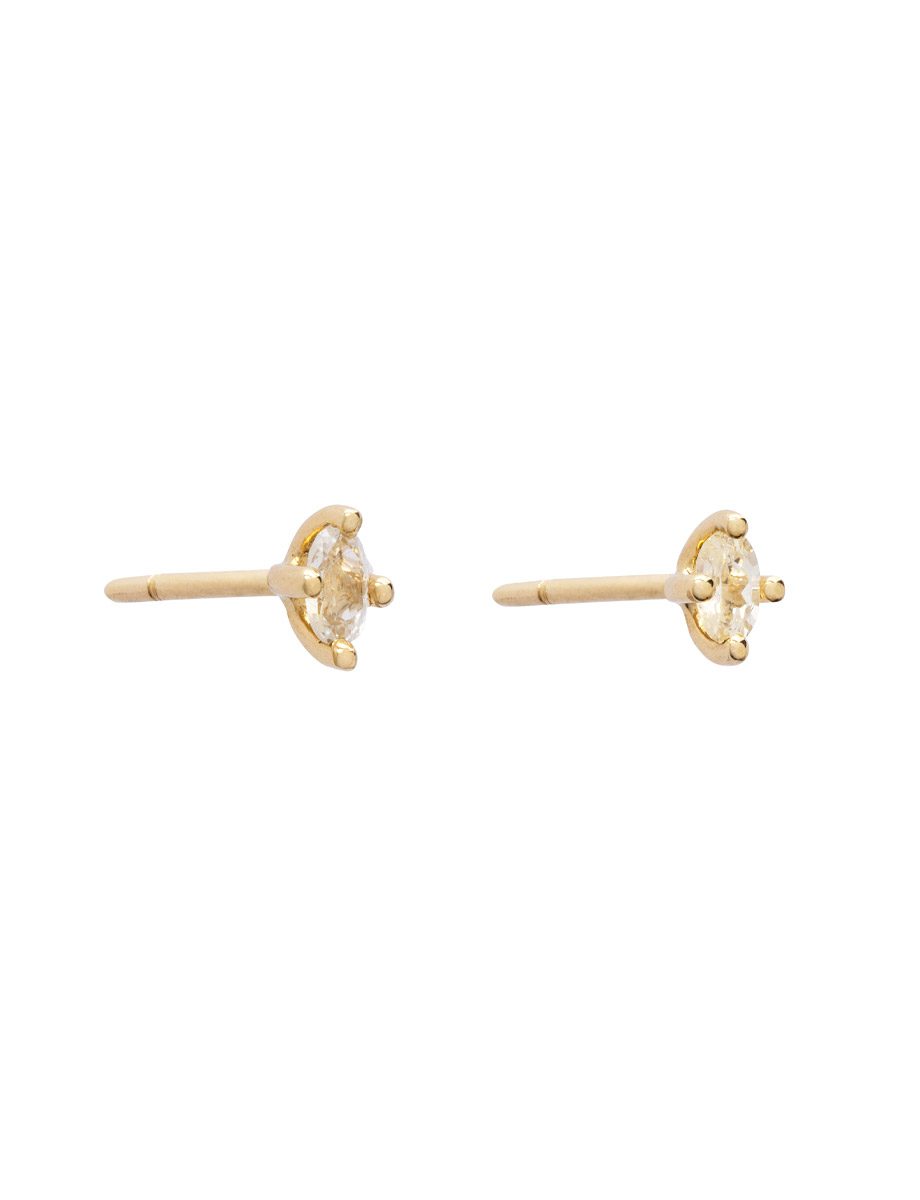 4 Claw Stud Earrings – Yellow Gold & Yellow Sapphire