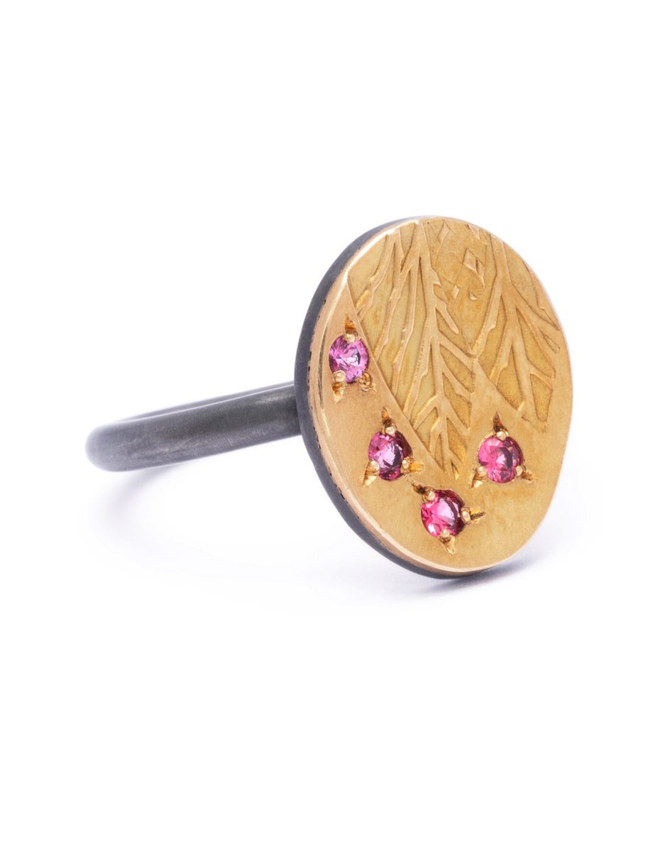 After Rain Ring – Pink Spinel