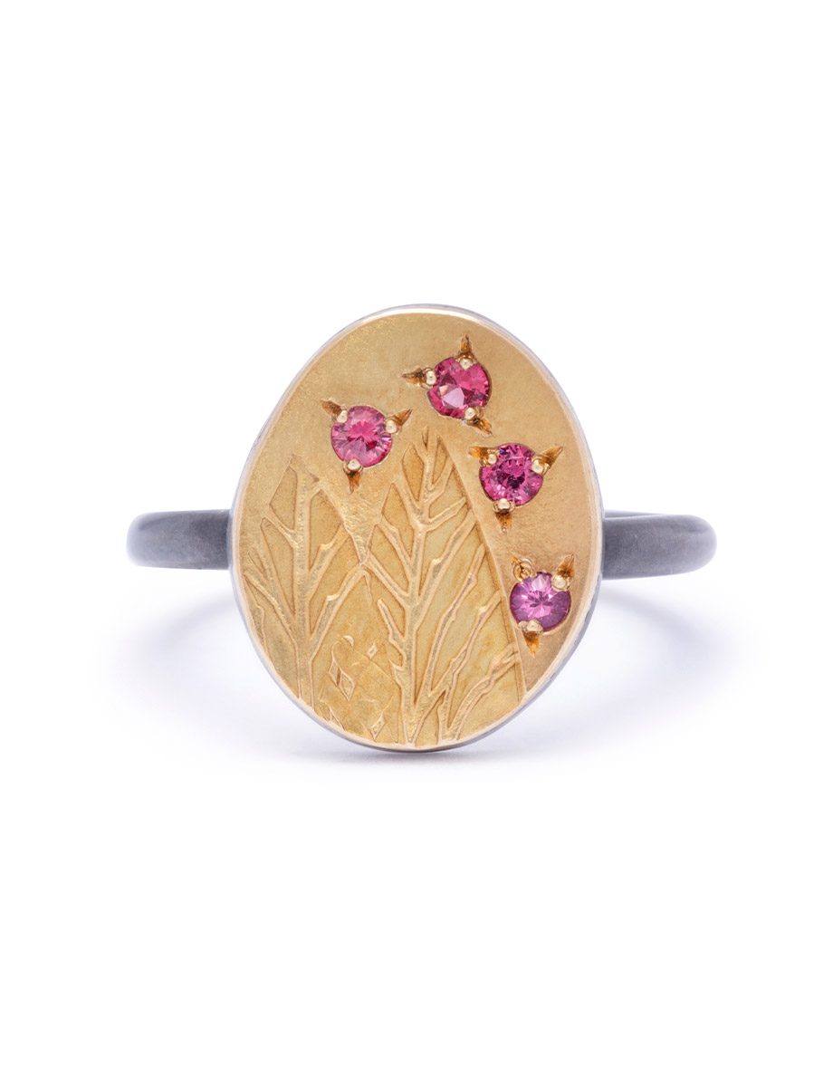 After Rain Ring – Pink Spinel