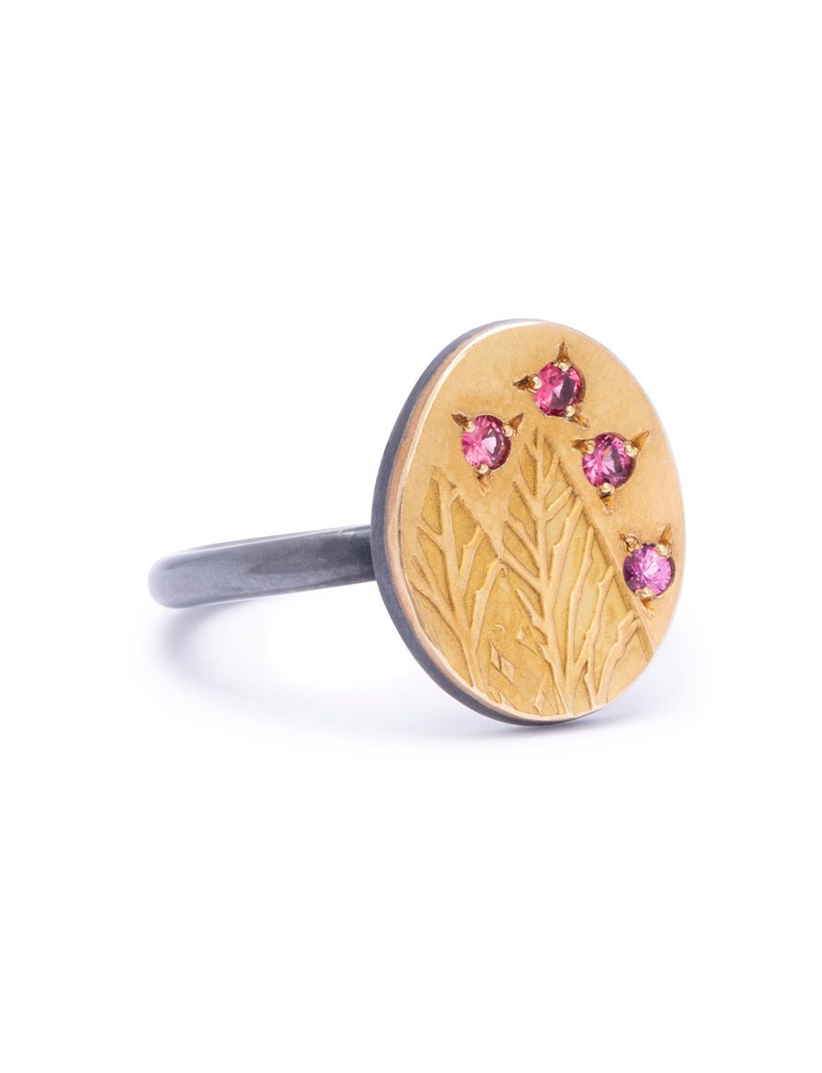 After Rain Ring – Pink Spinel