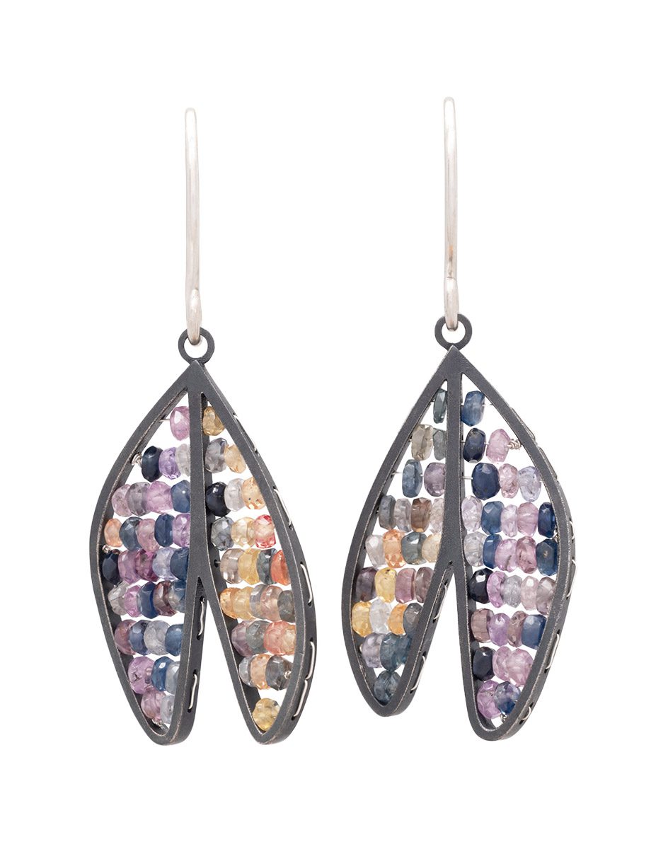 Radula Reef Earrings – Silver & Sapphire