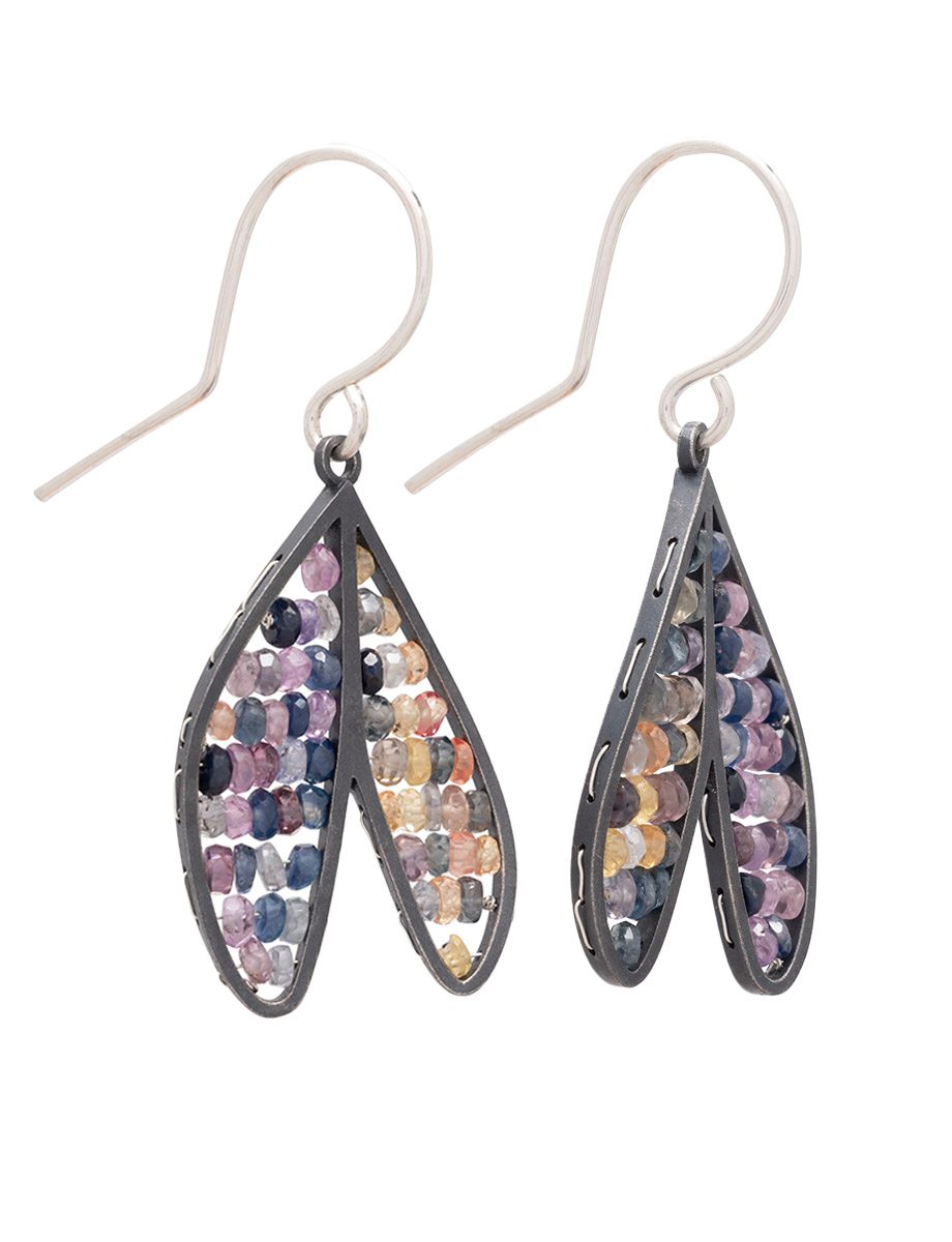 Radula Reef Earrings – Silver & Sapphire