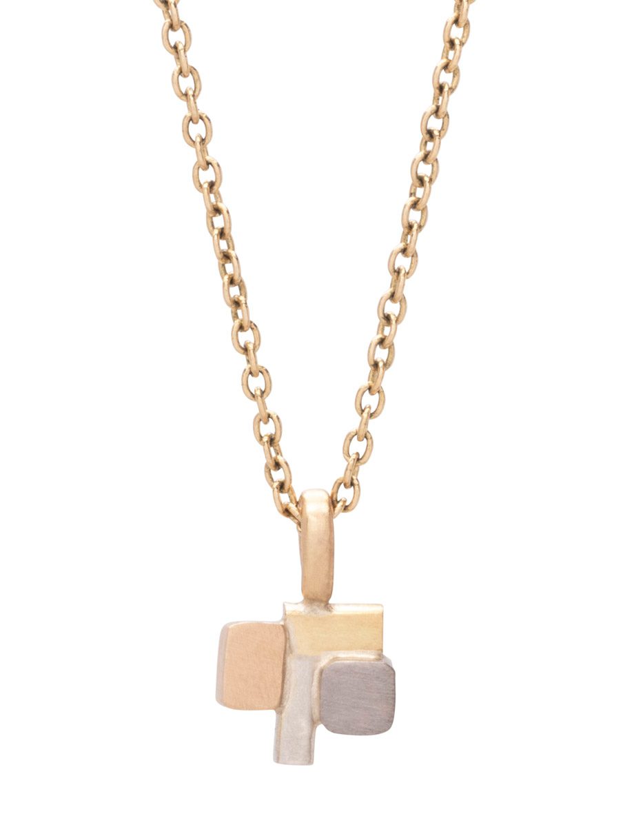 Skyline Steps Fine Pendant Necklace – White & Yellow Gold