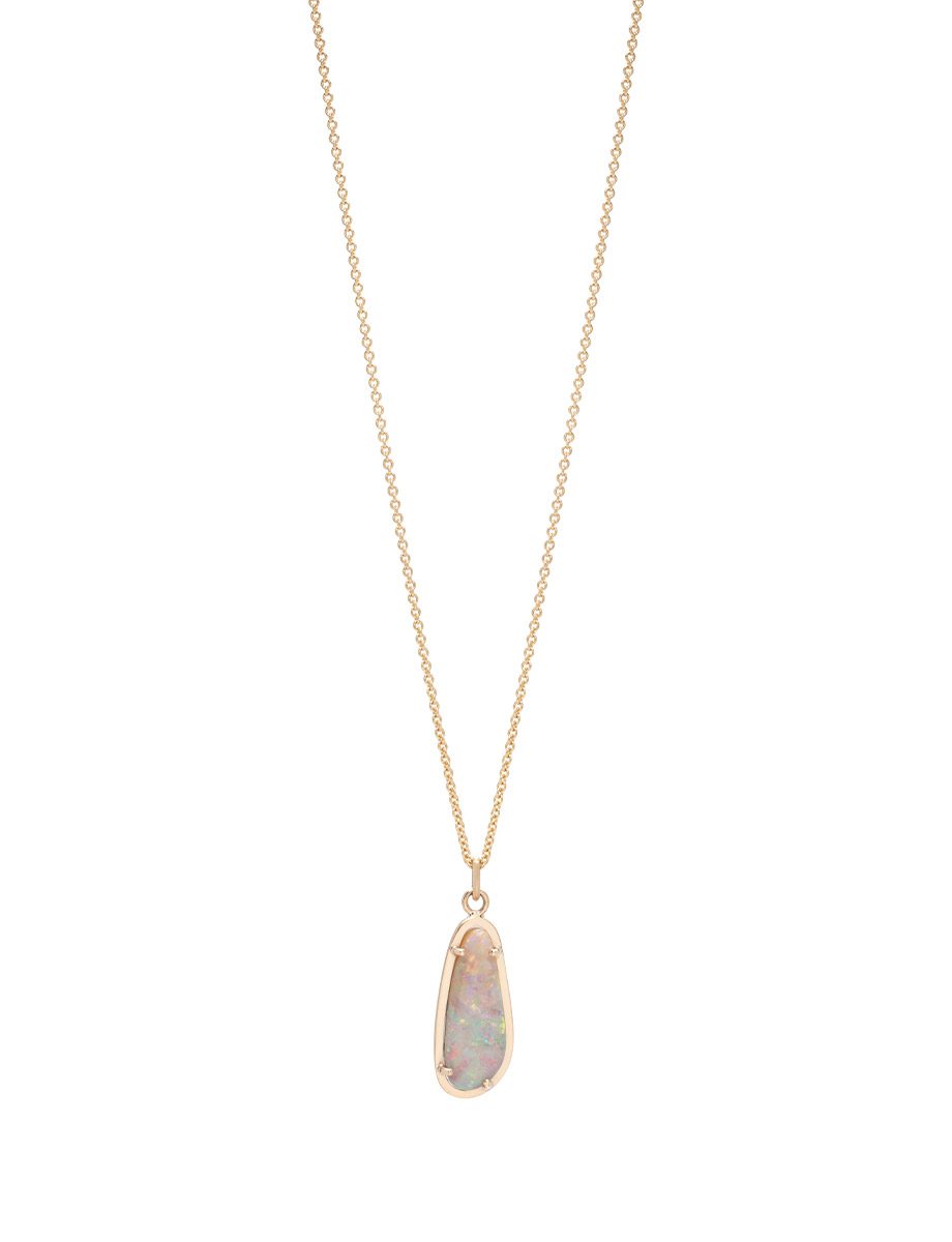 Boulder Opal Outline Pendant  – Yellow Gold & Opalton Boulder Opal