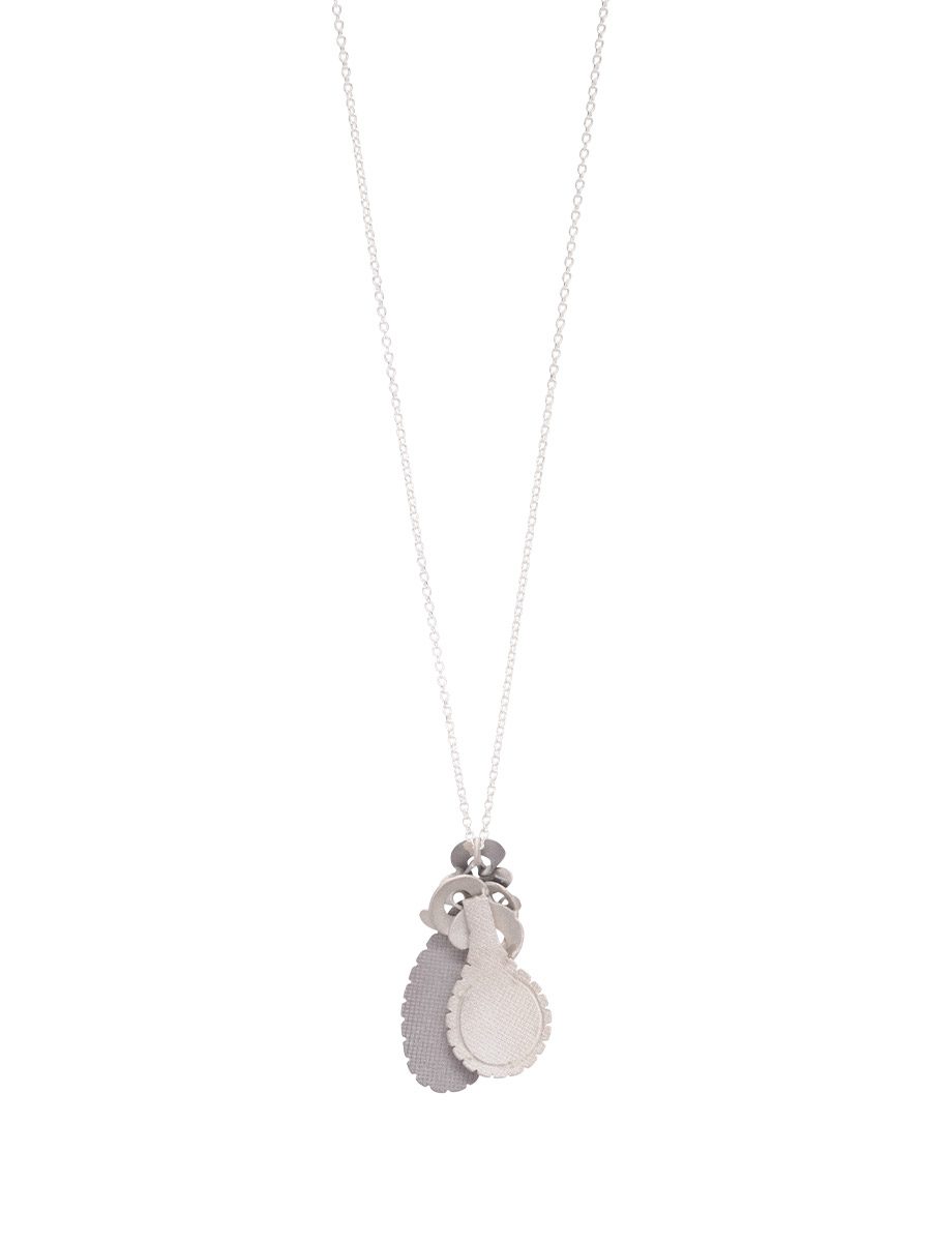 Cloud Collage #1 Pendant Necklace – Silver & Monel