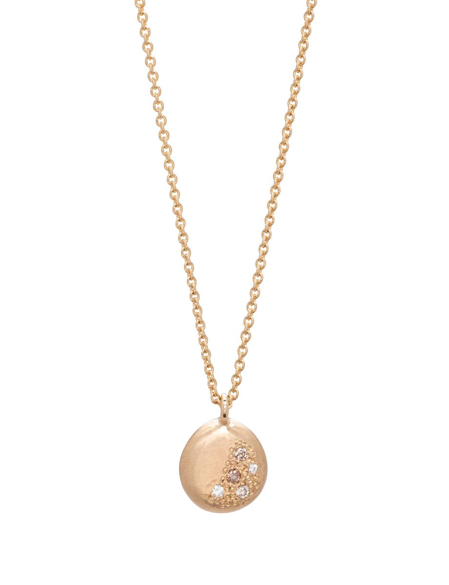 Glimmer Pendant Necklace – Yellow Gold, Champagne & White Diamonds