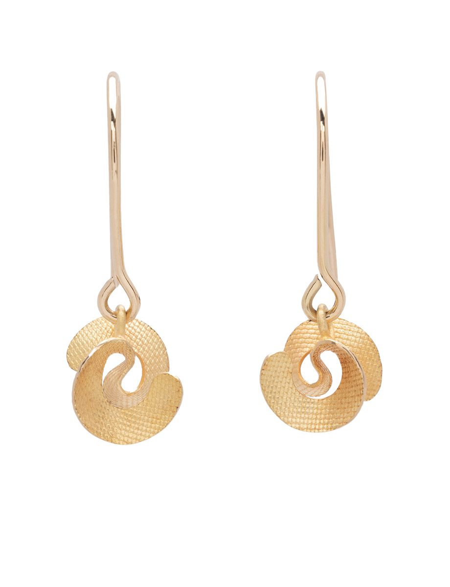 Taegeuk Single Cloud Earrings – Yellow Gold