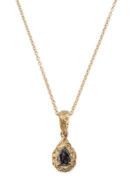 Stratus Necklace – Yellow Gold with Salt & Pepper Diamond