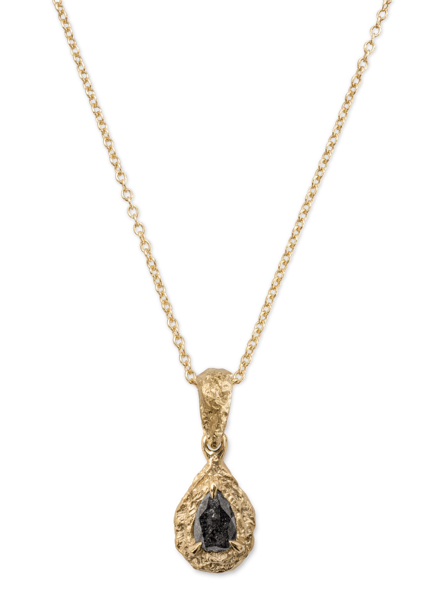 Stratus Necklace – Yellow Gold with Salt & Pepper Diamond