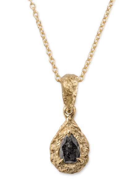 Stratus Necklace – Yellow Gold with Salt & Pepper Diamond