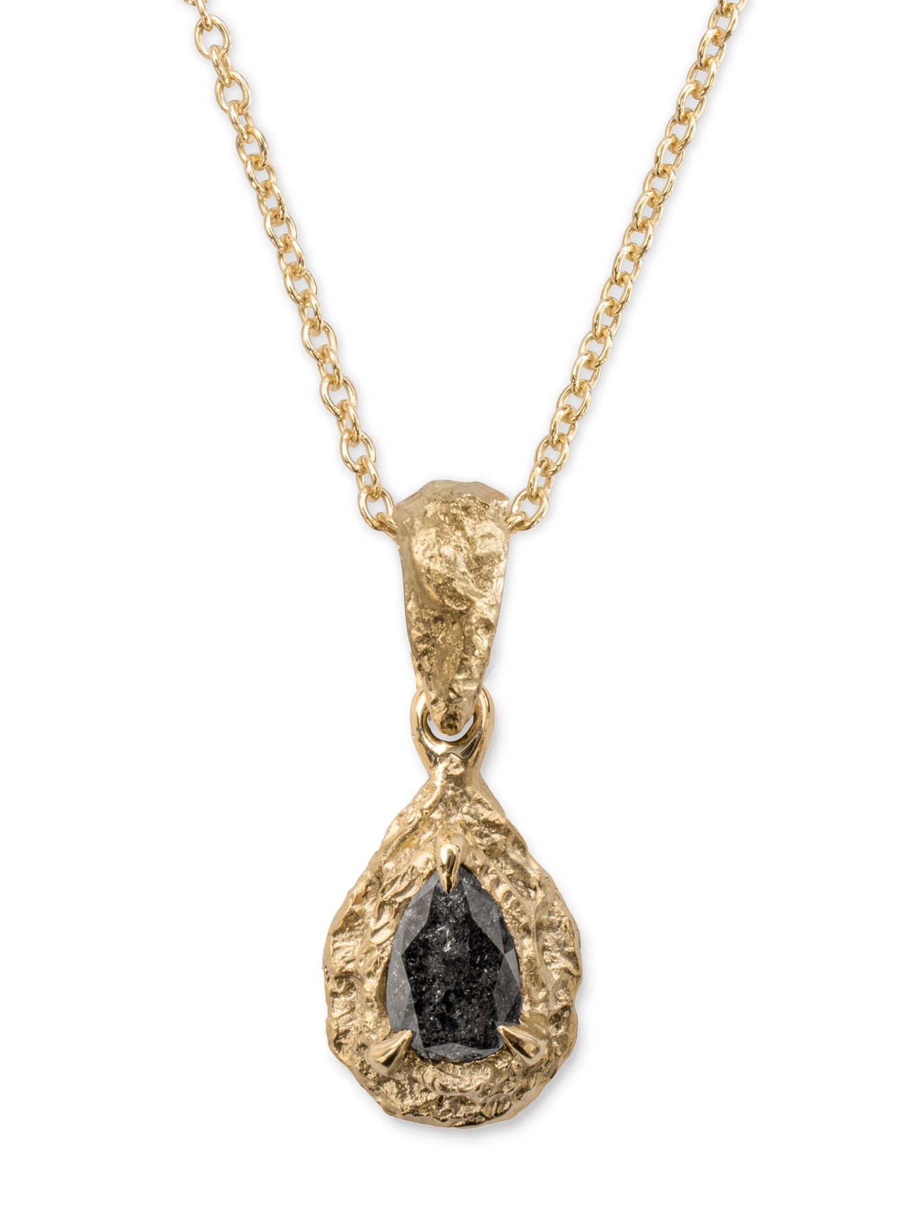 Stratus Necklace – Yellow Gold with Salt & Pepper Diamond