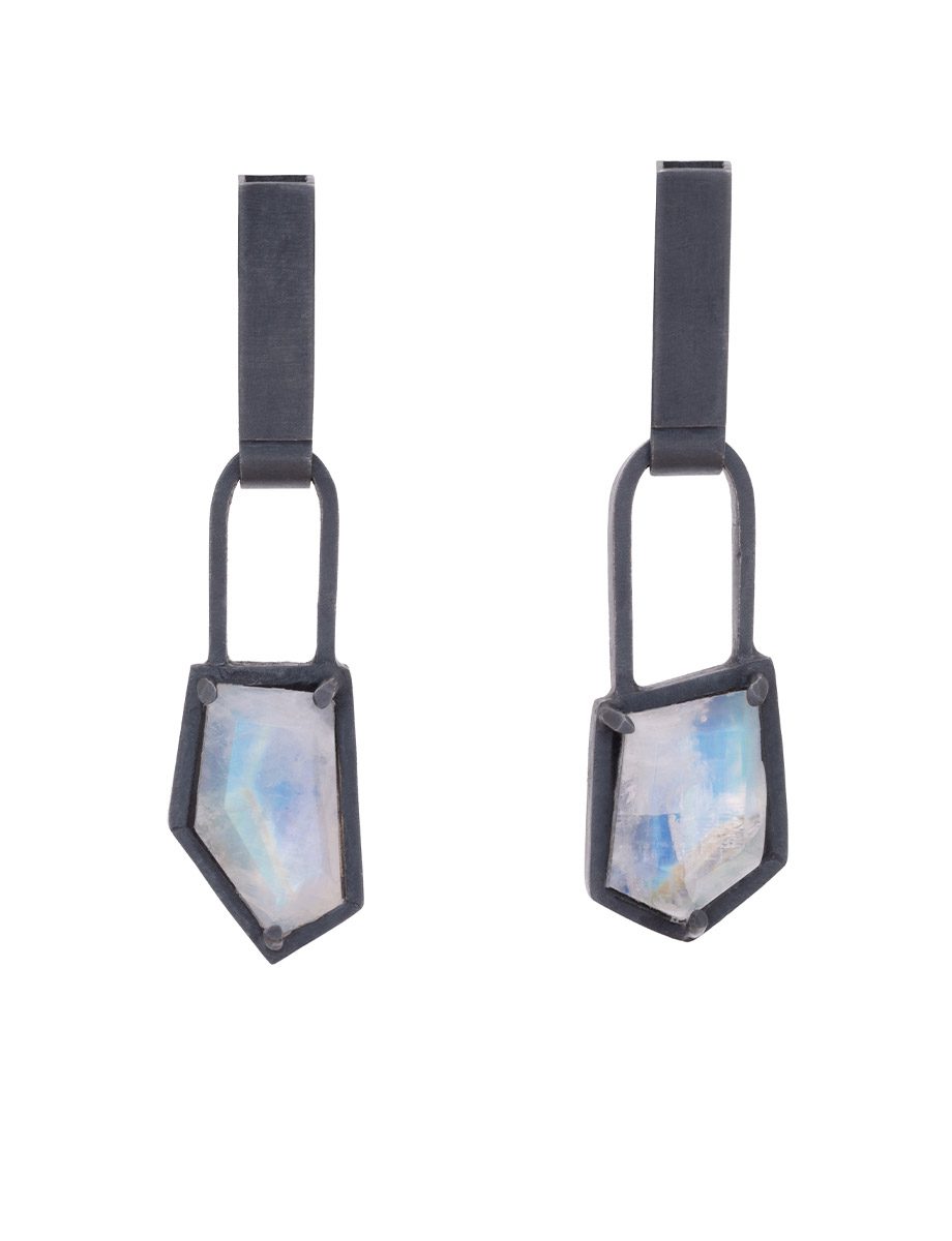 Asymetric Moon Drop Earrings