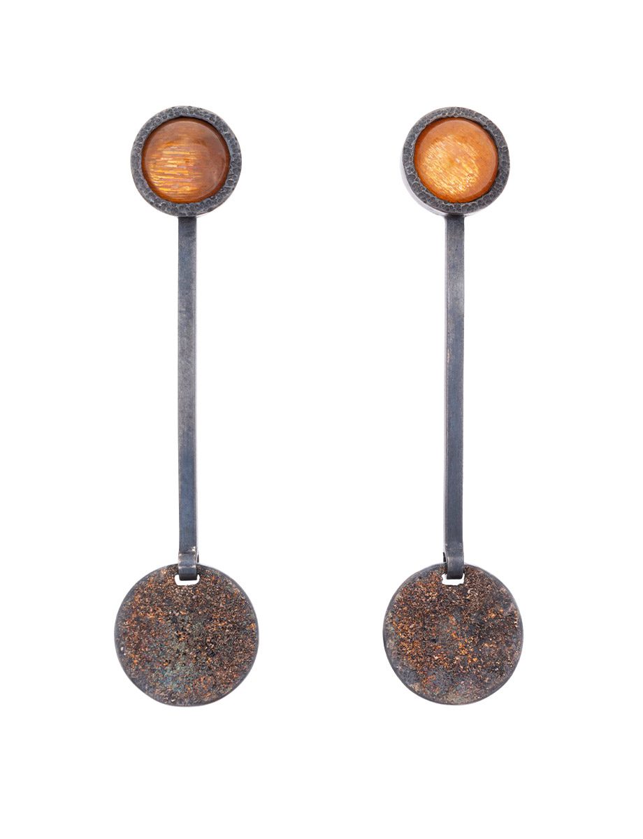 Galaxy Circle & Line Stud Earrings