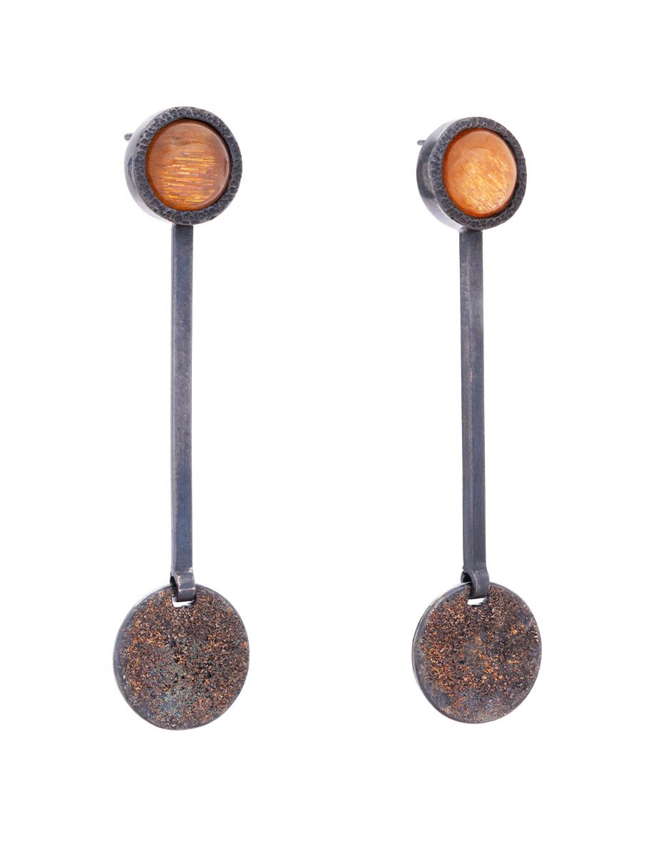 Galaxy Circle & Line Stud Earrings