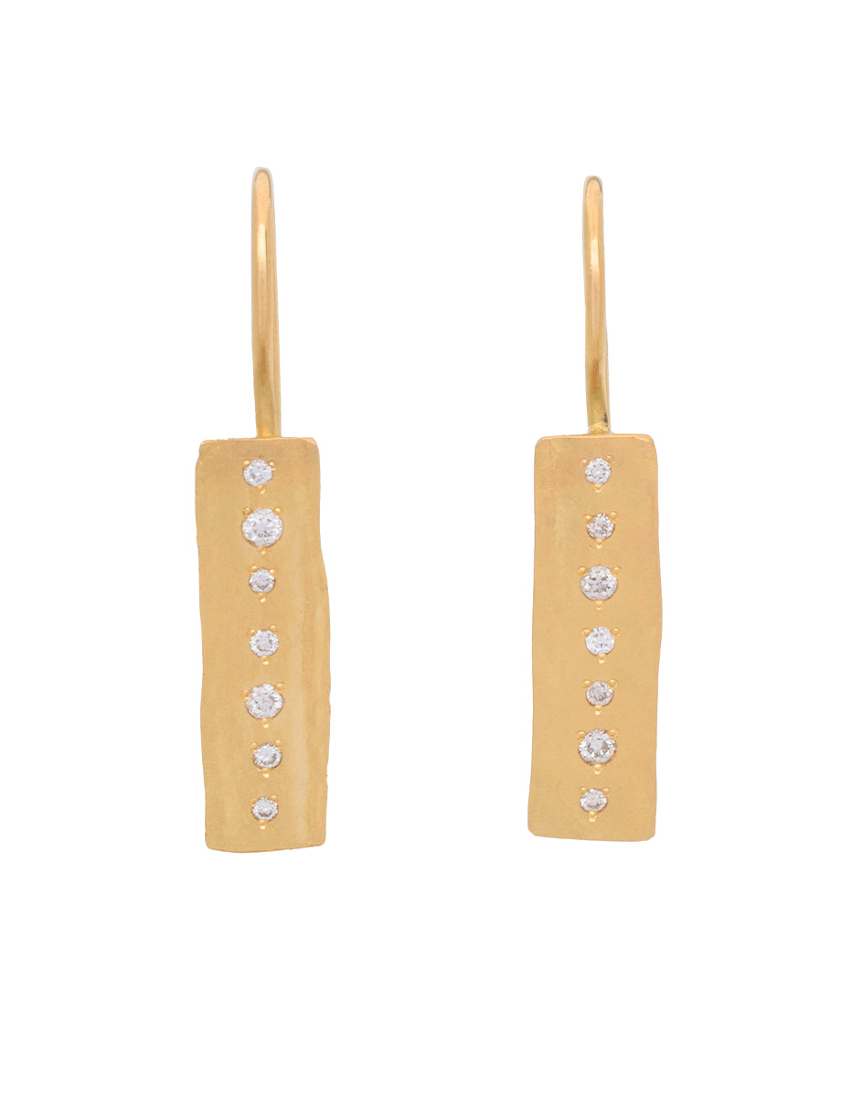 Eva Hook Earrings – Gold & White Diamonds