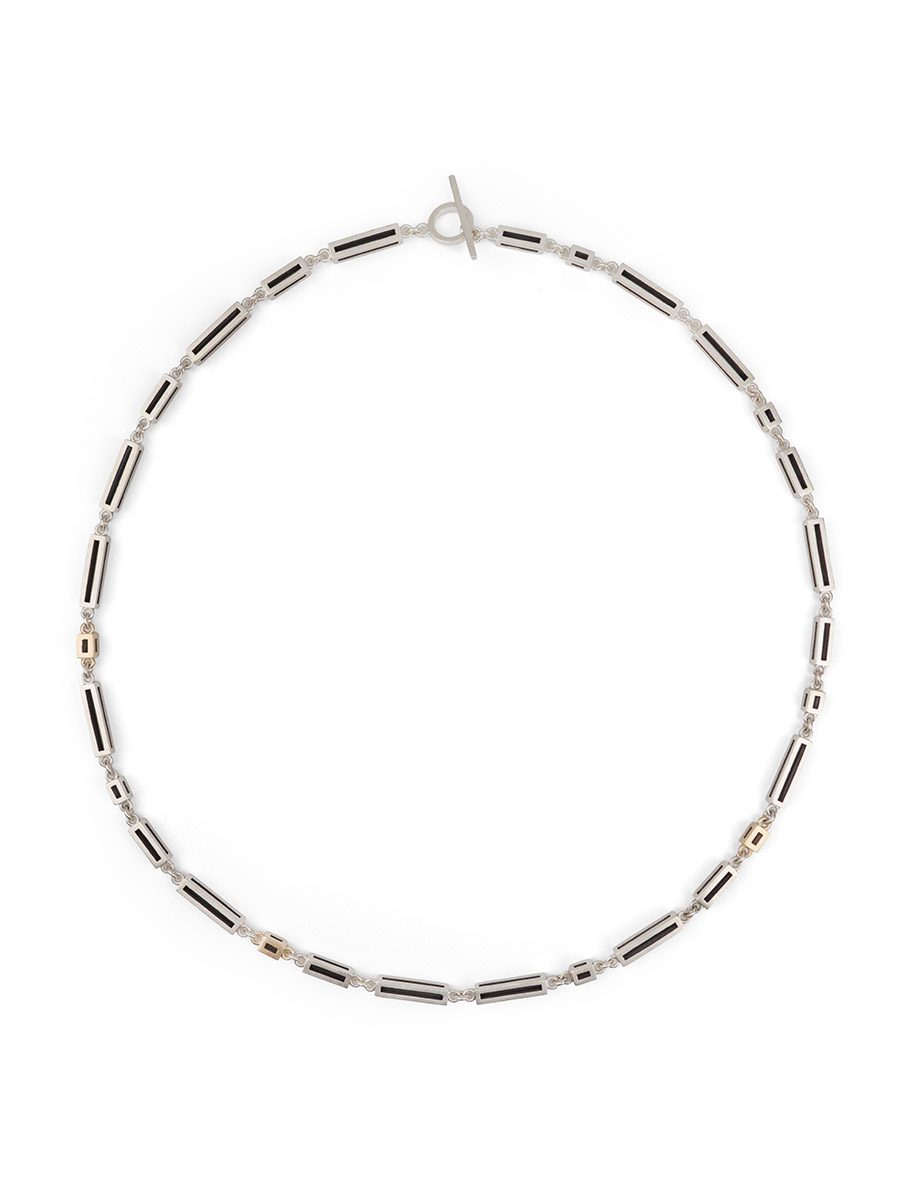 Short Interconnected Necklace – Silver & Yellow Gold