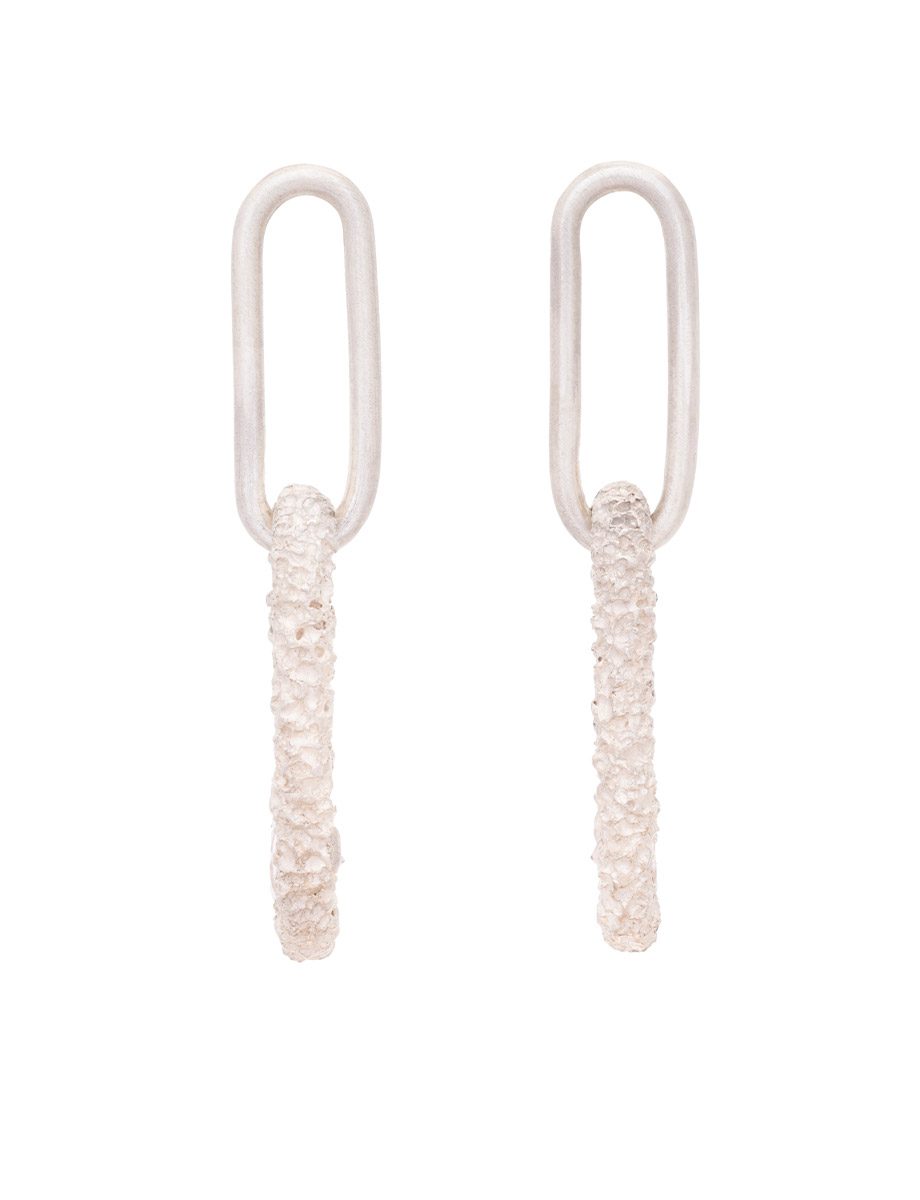 Linked Gem Earrings – Sterling Silver & Pink Tourmaline
